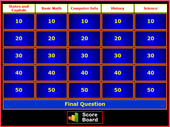 Jeopardy Review Screenshot